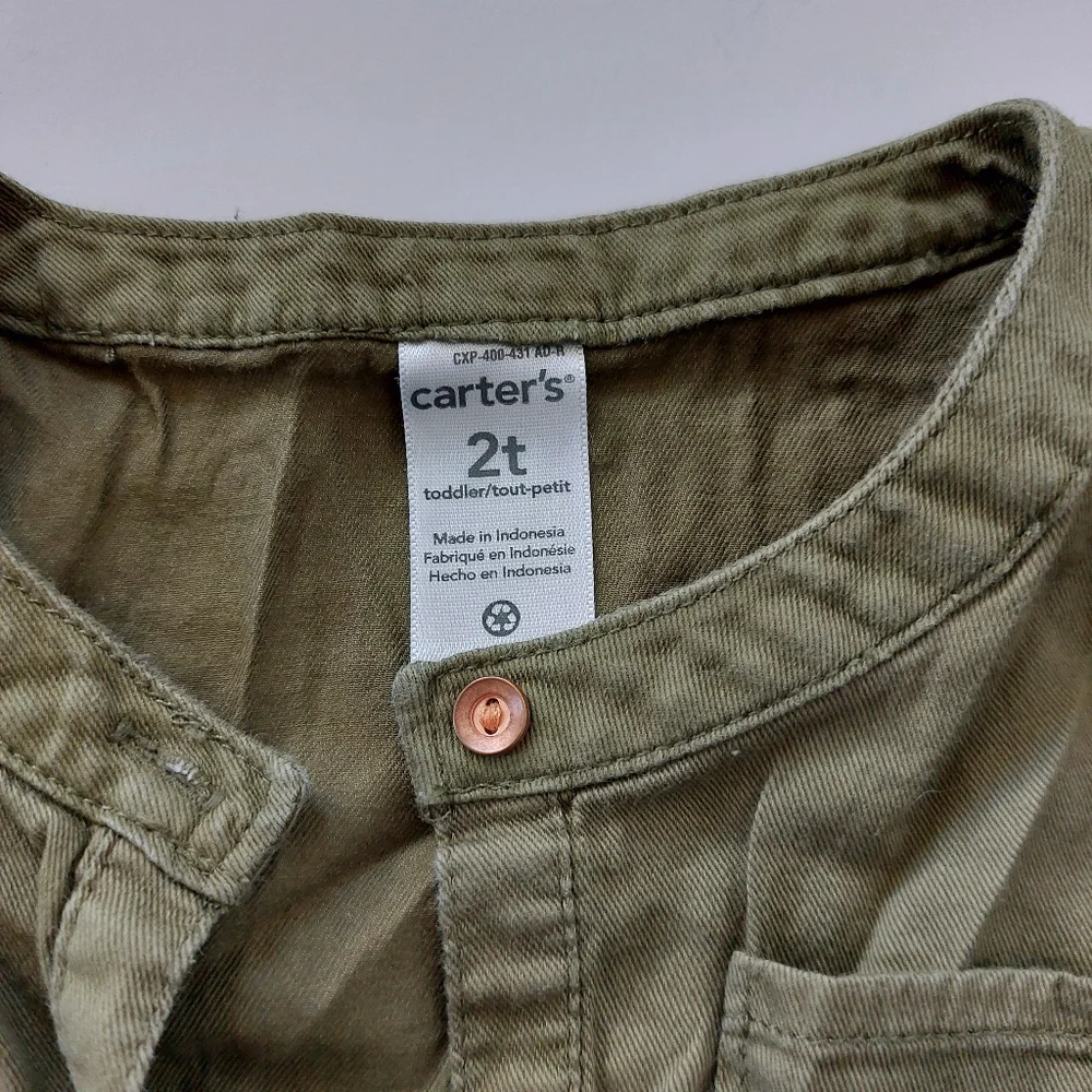 Olive Long Sleeve Peplum‎ Blouse size 2T Carters